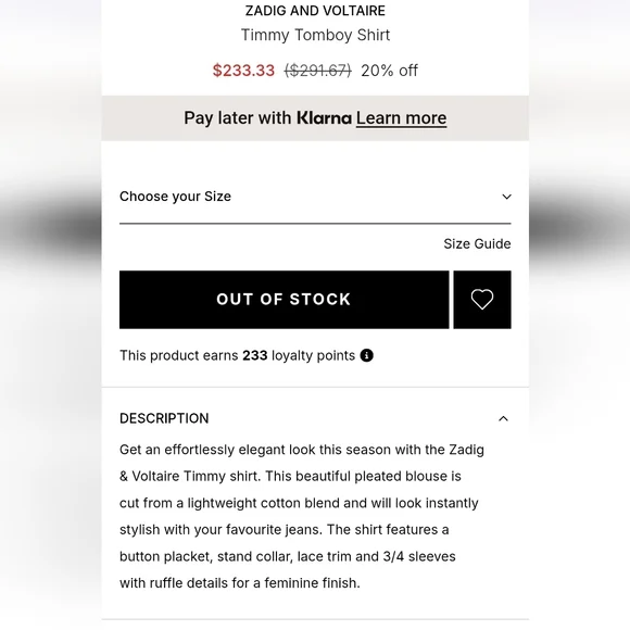 Zadig And Voltaire Timmy Tomboy Shirt In Lilac Size Small - Picture 6 of 16